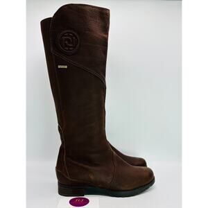 Rockport Women's Tristina Gore Brown Waterproof Leather Riding Boots Size 6